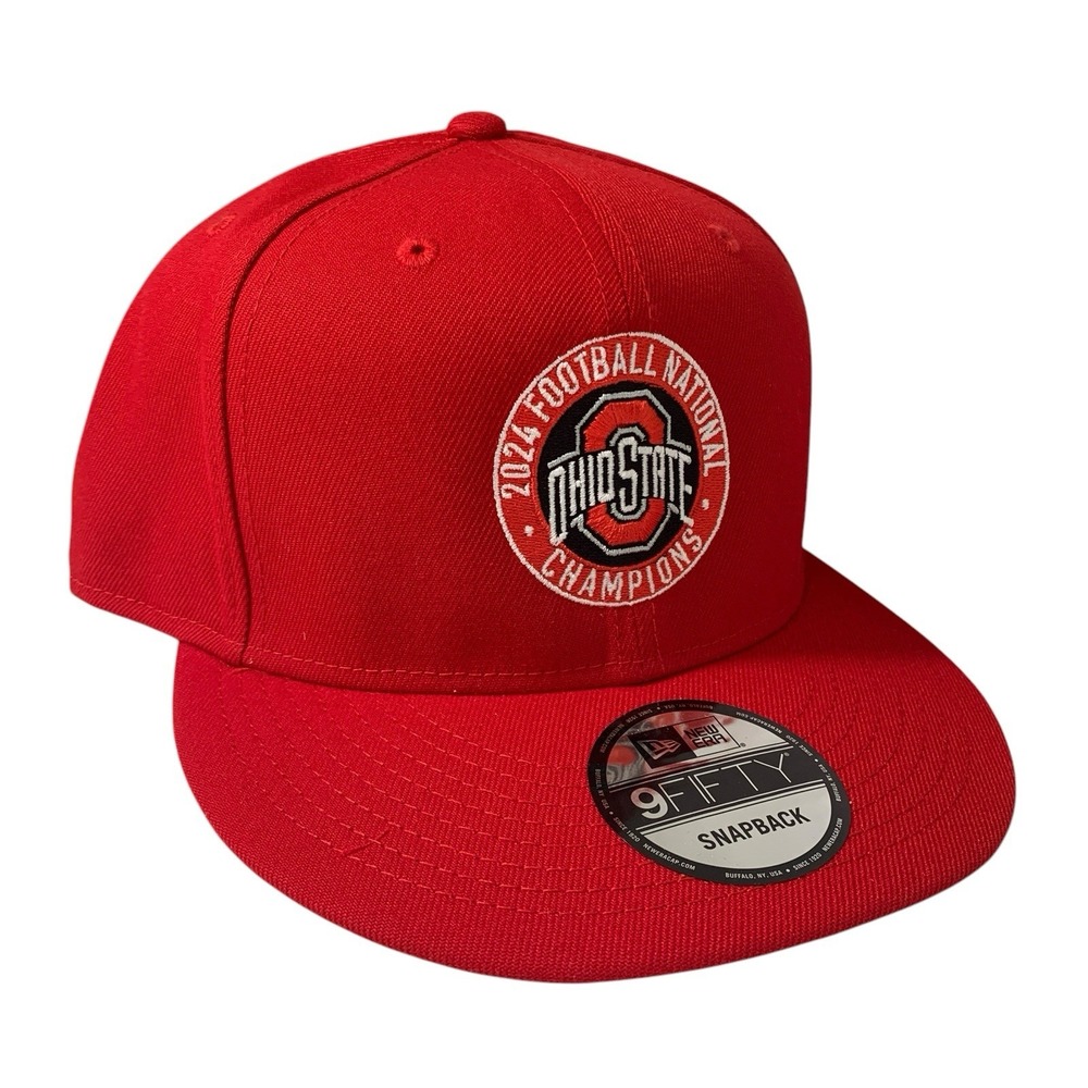 New Era Ohio State Buckeyes 9FIFTY 2024 Champs Seal Red Adjustable Snapback Hat